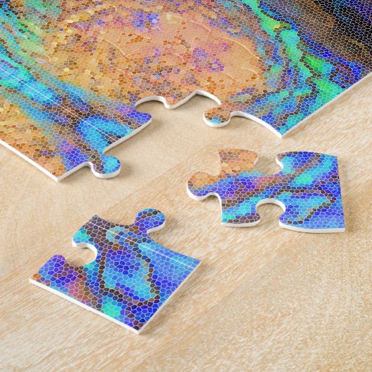 Nana Groovy Neon Color Abstrakt Hippie Puzzle (Seite)