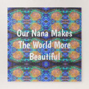 Nana Groovy Neon Color Abstrakt Hippie Puzzle