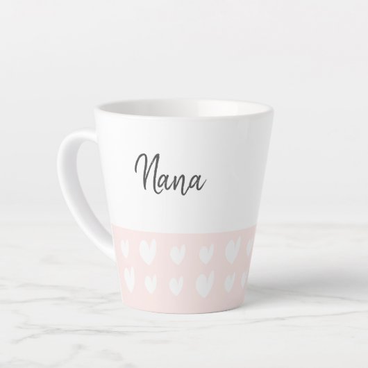 Nana Heart Champagne Pink Latte Tasse (Linke Ecke)