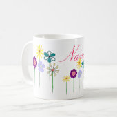 Nana - helle Blumen für sie Kaffeetasse (Vorderseite Links)