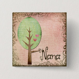 Nana Herz Baum Rosa Button