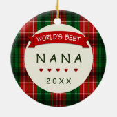 Nana Holiday Karierte Weihnachtsgeschenke Ornament (Hinten)