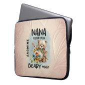 Nana I Liebe You Beary Much - Personalisierter Nam Laptopschutzhülle (Vorderseite Links)