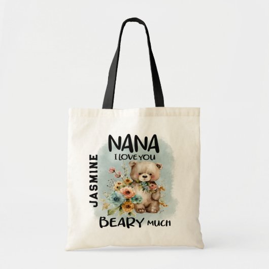 Nana I Liebe You Beary Much - Personalisierter Nam Tragetasche (Vorne)