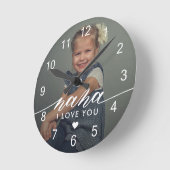 Nana I Liebe You Elegantes Foto Runde Wanduhr (Winkel)