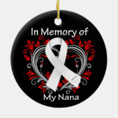 Nana - In Memory Lungenkrebs Herz Keramikornament (Hinten)