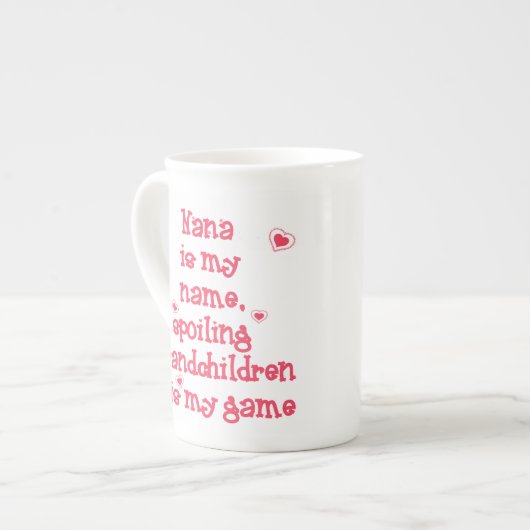 Nana ist mein Name, der Großkinder verwöhnt Porzellantasse (Vorderseite Links)