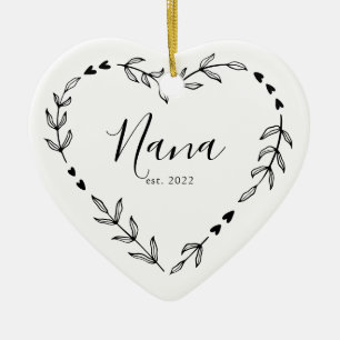 Nana Jahr Est. Weihnachtsschmuck Keramik