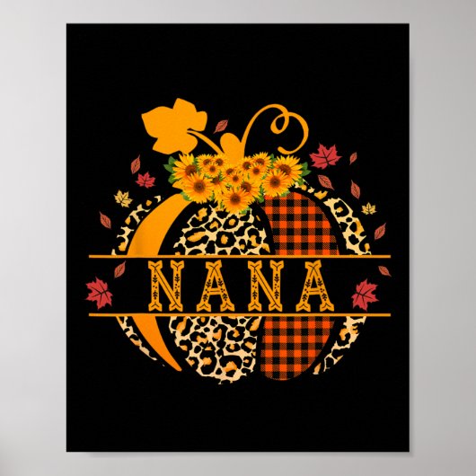 Nana Leopard drucken Pumpkin für Oma Nana Women Poster (Vorne)