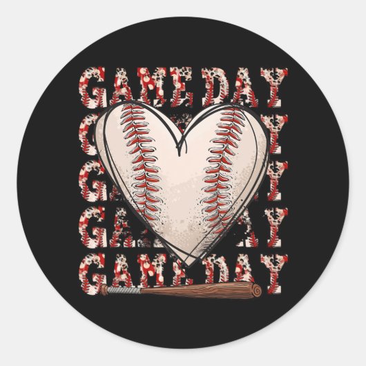 Nana Leopard Game Day Baseball Lover Mütter Day Runder Aufkleber (Vorderseite)