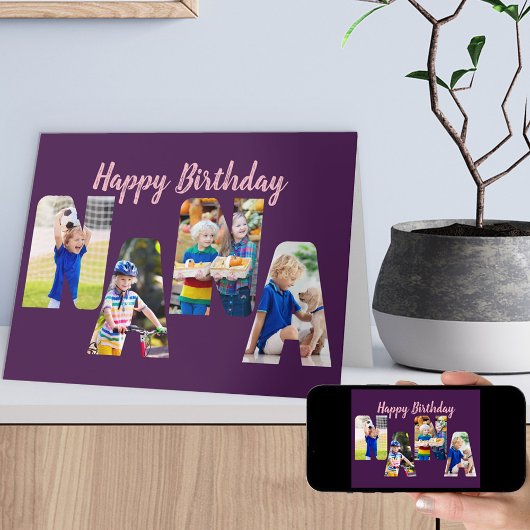 NANA Letter Shaped Fotos Personalized Birthday Karte