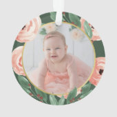 Nana Liebe Floral Berry Rose mit Foto Ornament (Rückseite)