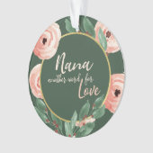 Nana Liebe Floral Berry Rose mit Foto Ornament (Vorderseite)