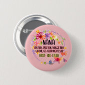 Nana Liebe sie verwischt sie Schnurrbart sie Button (Vorne & Hinten)