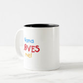 Nana Lieben Me T - Shirt und Geschenke Zweifarbige Tasse (Vorderseite Links)
