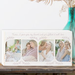 Nana liebt Wörter 4 Vertikales Foto Delikates Blat Holzkisten Schild<br><div class="desc">Weibliche Foto Holzblock für Nana - oder sehr einfach für jemand anderen zu personalisieren. Die Fotovorlage zeigt 4 Ihrer bevorzugten Fotos in vertikaler Form mit abgerundeten Ecken an. Geschrieben mit liebevoller Formulierung in klarer, handgeschriebener Schrift, die lautet: "Ich habe dir mein Herz geschenkt und du hast es mit Liebe gefüllt"....</div>