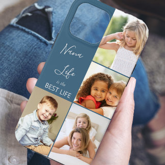 Nana Life ist das beste Leben 4 Foto Collage Blue Case-Mate iPhone Hülle