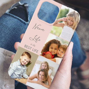 Nana Life ist das beste Leben 4 Foto-Collage Rosa Case-Mate iPhone Hülle