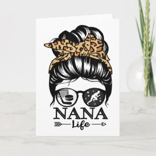 Nana Life unordentlicher Dutt Haare lustiger Hocke Karte