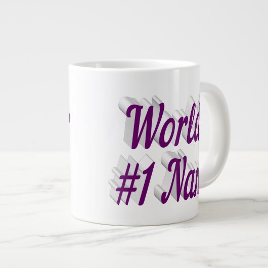 Nana lila Halbtext Mütter Day Jumbo-Tasse (Vorderseite Rechts)