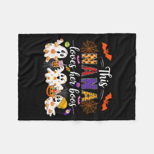 Nana Loves Her Boos Halloween Boos Lover Family Gr Fleecedecke (Vorderseite (Horizontal))