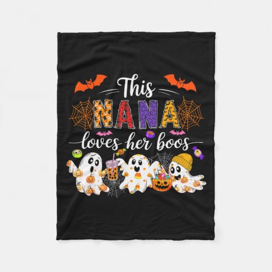 Nana Loves Her Boos Halloween Boos Lover Family Gr Fleecedecke (Vorderseite)
