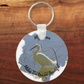 Nana macht World beautiful White Egret Großmutter Schlüsselanhänger (Vorderseite)