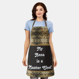 Nana Master Koch Elegante Brown Gold Oma Schürze