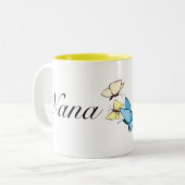Nana mit Schmetterlingen T-Tasse Zweifarbige Tasse (Vorderseite Links)