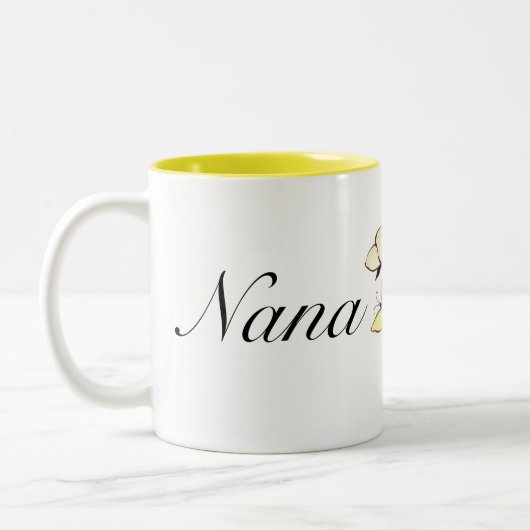 Nana mit Schmetterlingen T-Tasse Zweifarbige Tasse (Links)