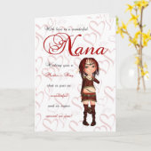 Nana Mother's Day Card With Little Forest Elf Karte (Gelbe Blume)
