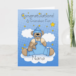 Nana New Baby Girl gratulieren Karte