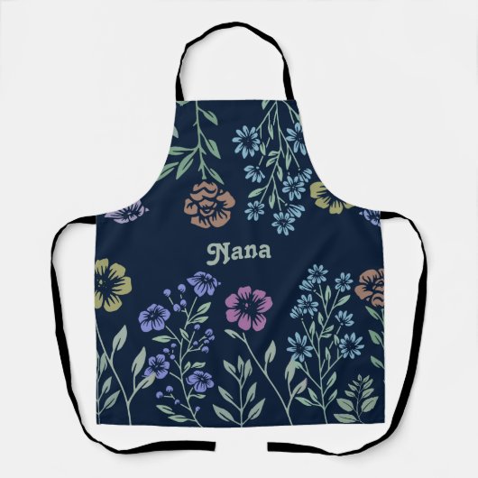 Nana oder Personalisiertes Blumendesign Schürze (Vorderseite)