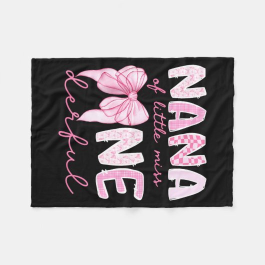 Nana Of Little Miss Onederful First Birthday Girl Fleecedecke (Vorderseite (Horizontal))