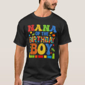 Nana Of The Birthday Boy Building Block Birthday P T-Shirt (Vorderseite)