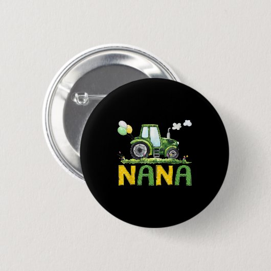 Nana Of The Birthday Boy Tractor Farm Truck Matchi Button (Vorne & Hinten)