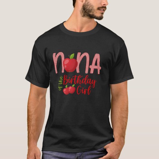 Nana of the Birthday Girl First Birthday Girl Appl T-Shirt (Vorderseite)