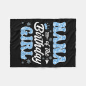 Nana Of The Birthday Girl Snowflakes Winter Christ Fleecedecke (Vorderseite (Horizontal))
