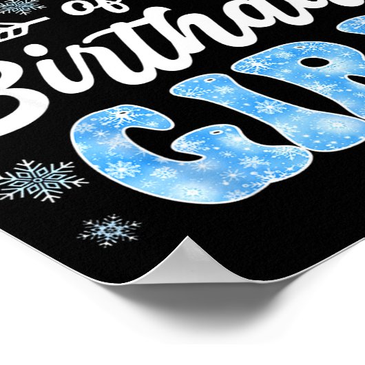 Nana Of The Birthday Girl Snowflakes Winter Christ Poster (Ecke)