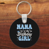 Nana Of The Birthday Girl Snowflakes Winter Christ Schlüsselanhänger (Vorderseite)