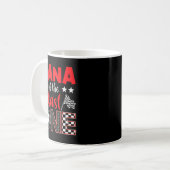 Nana Of The Fast One Birthday 1st Race Car Family Kaffeetasse (Vorderseite Links)