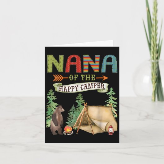 Nana Of The Happy Camper First Birthday Camng Karte (Vorderseite)