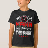 Nana Of The Two Fast Second Birthday Racing Car Fa T-Shirt (Vorderseite)