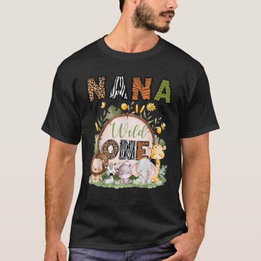 Nana Of The Wild One 1St Birthday Boy Safari Jungl T-Shirt (Vorderseite)