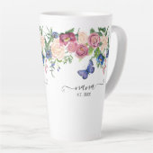 Nana Oma Ankündigung Wasserfarbe Rosa Blume Milchtasse (Rechte Ecke)