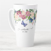 Nana Oma Ankündigung Wasserfarbe Rosa Blume Milchtasse (Linke Ecke)