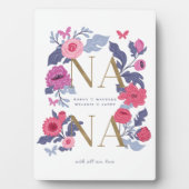 Nana (Oma) Botanische Schmetterlingsrahmen Fotoplatte (Vorderseite)