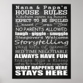 Nana & Papa's House Rules Chalkboard Poster (Vorne)