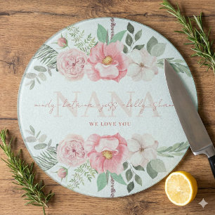 Nana Personalisiert Floral Cutting Board Schneidebrett