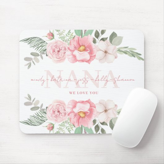 Nana Personalisiert Floral Mousepad (Mit Mouse)